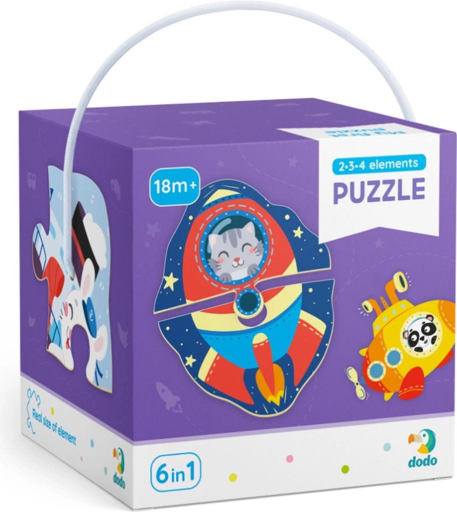 DODO Puzzle Tiere und Transport 6in1 (2,3,4 Teile)