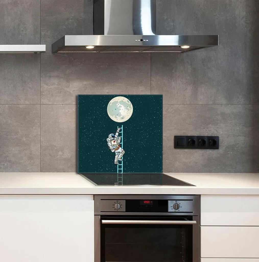 Decorwelt - Paraschizzi da cucina in vetro, 80 x 40 cm, protezione da parete per fornelli e lavelli, protezione da schizzi per piastrelle, specchio da cucina, vetro decorativo con frutta rossa