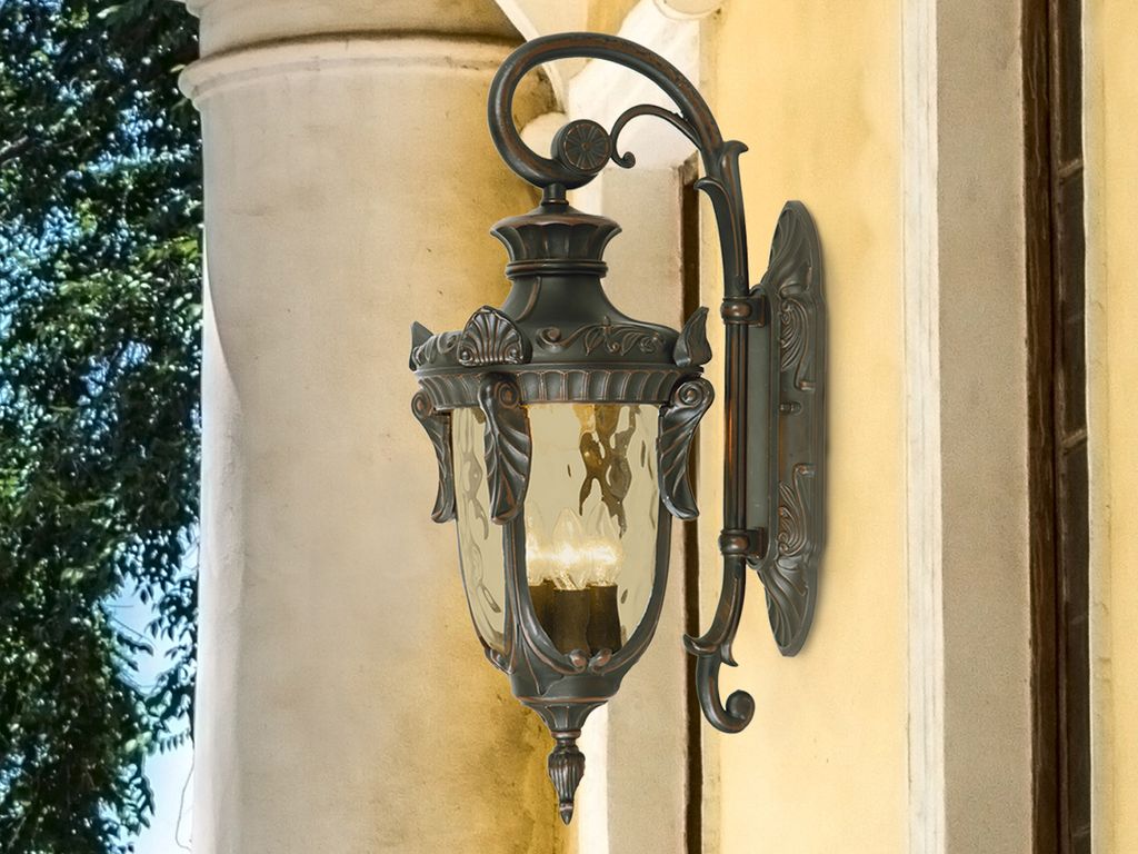 Außenbeleuchtung Vintage Lampen, antike Leuchte Lampenschirm Glas Wandlaterne