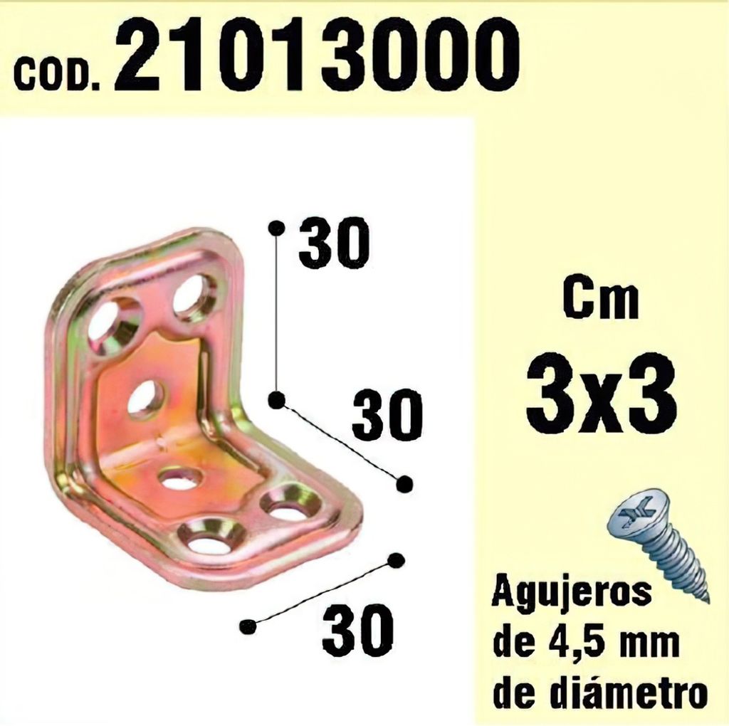 21013000 Holzbeschlag Winkel 30 x 30 x 30 mm.