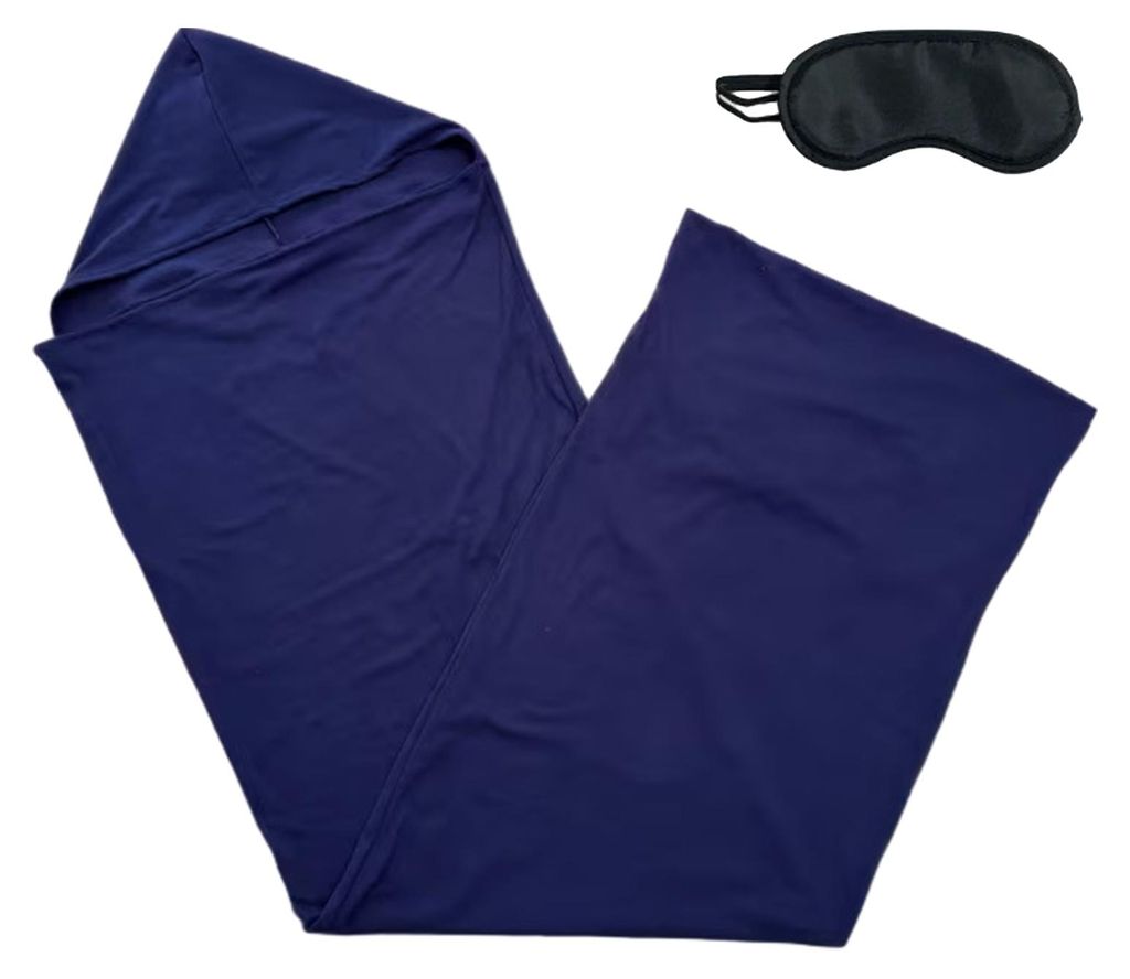Schlafsack mit Kapuze, tragbare Schlafdecke für Erwachsene und Kinder, kuschelige Schlafdecke mit Schlafmaske für Zuhause, Reisen, Urlaub und Hotel