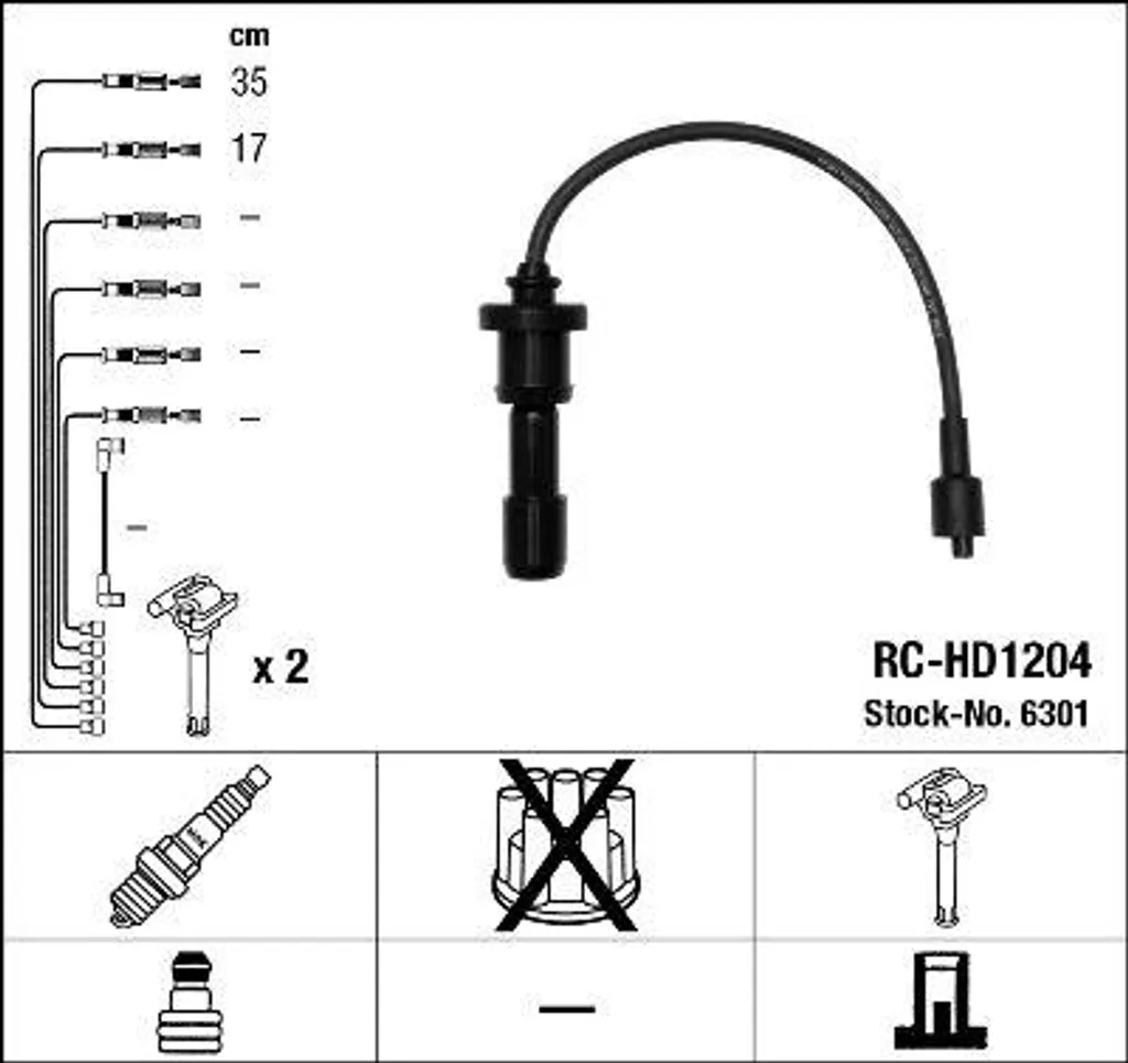 Câbles d'allumage NGK 6301 Performance OE pour moteur Highway et H-1