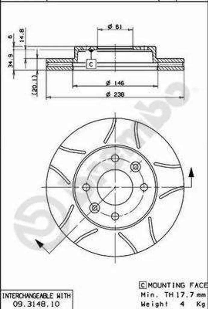 Disque de Frein Ventilé Brembo pour Renault Megane I et Thalia Essence