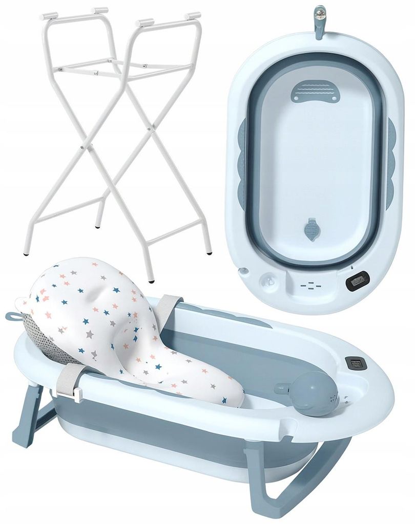 Babywanne - Babybadewanne 65x38 cm - Badewanne faltbar Blau Produktbild 