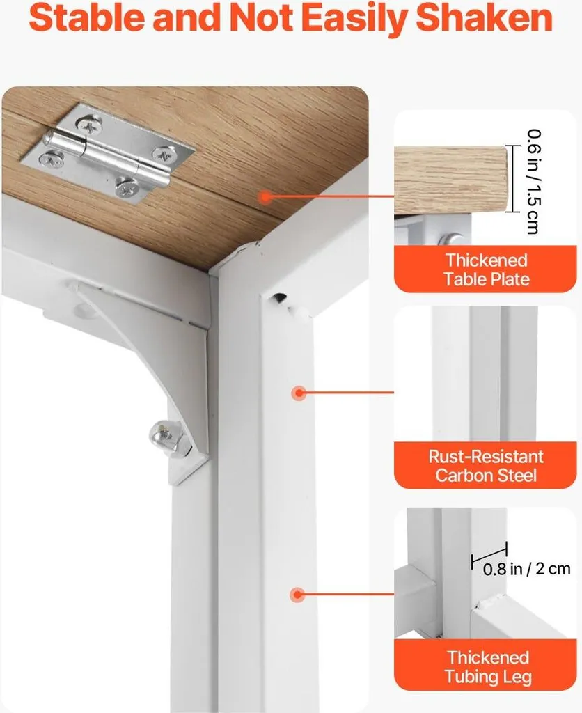 Bureau pliant peu encombrant pour optimiser une petite pièce, chêne - 5
