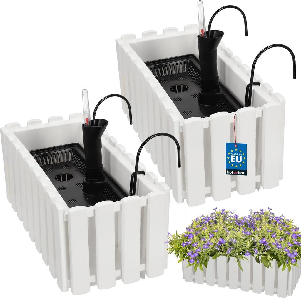 KOTARBAU® 2er Set Blumenkasten Balkon Blumentopf Produktbild 