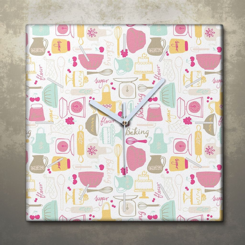 Wohnzimmer Leinwand Uhr Geräuschlos Küche 30x30 Cartoons, Comics, Motive, weiße Zeiger