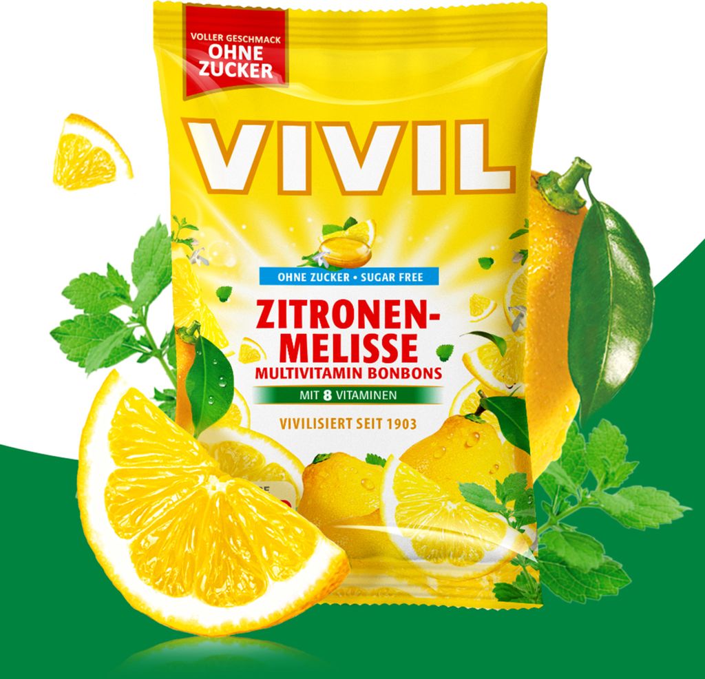 VIVIL® Zitronenmelisse ohne Zucker Bonbons 120,0 g Produktbild 