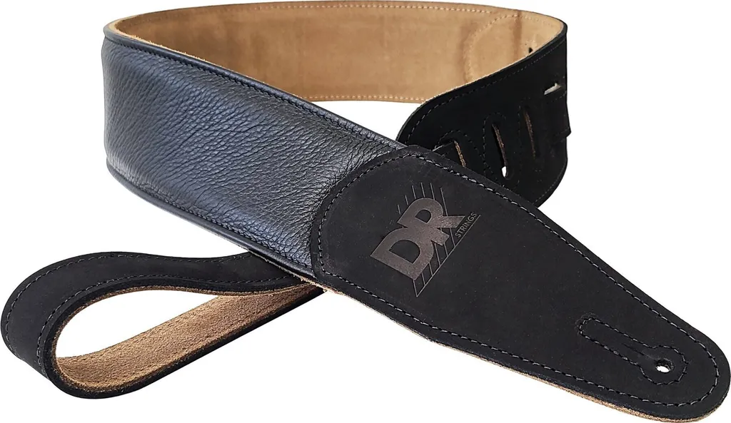 Ceinture de guitare en nylon DR Strings BTS noire haute résistance