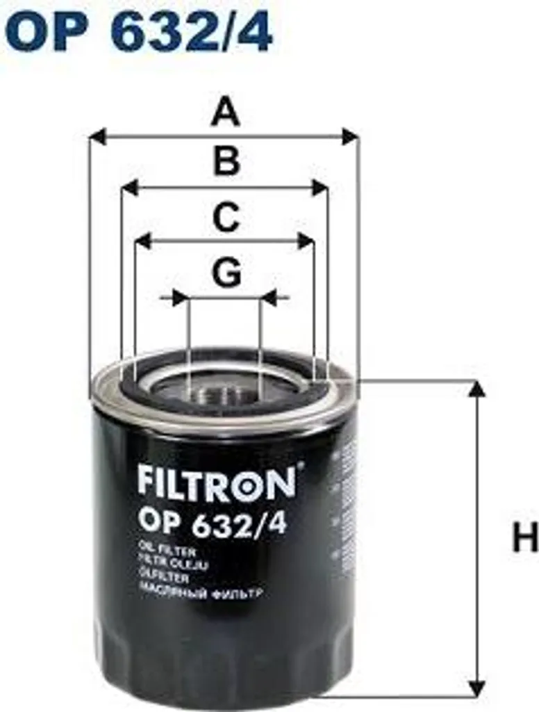 FILTRON OP 632/4 Filtro olio OE 2630042030 compatibile con Pregio, K2900, K2700, K2500, Carnival, Bongo, Terracan, Porter, H350, H100, H-1, Galloper