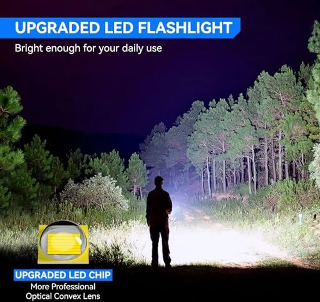 ASORT Torcia LED Ricaricabile USB,40000 Lumen Torce LED Potente