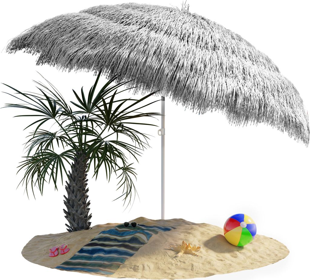 KINGSLEEVE® Parasol inclinable Hawaii 192 cm gris clair Image du produit 