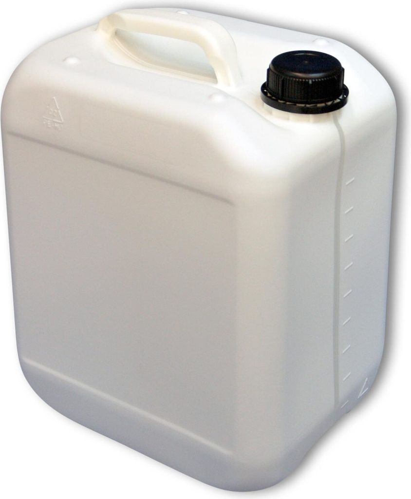 10 Liter Kanister weiss mit Sichtstreifen (DIN 45)