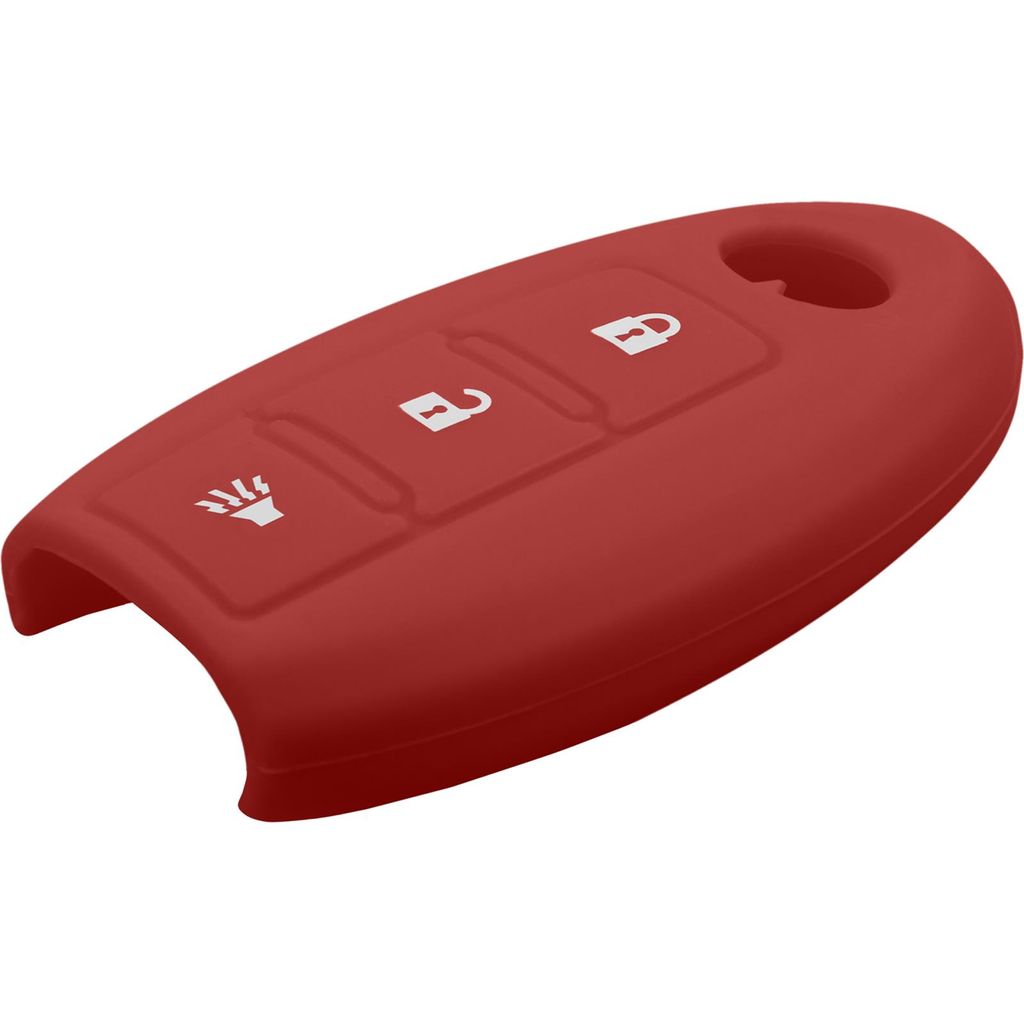 PhoneNatic Silikon Schlüssel Hülle kompatibel mit der Infiniti 3-Tasten Fernbedienung in rot Funkschlüssel 3-Key