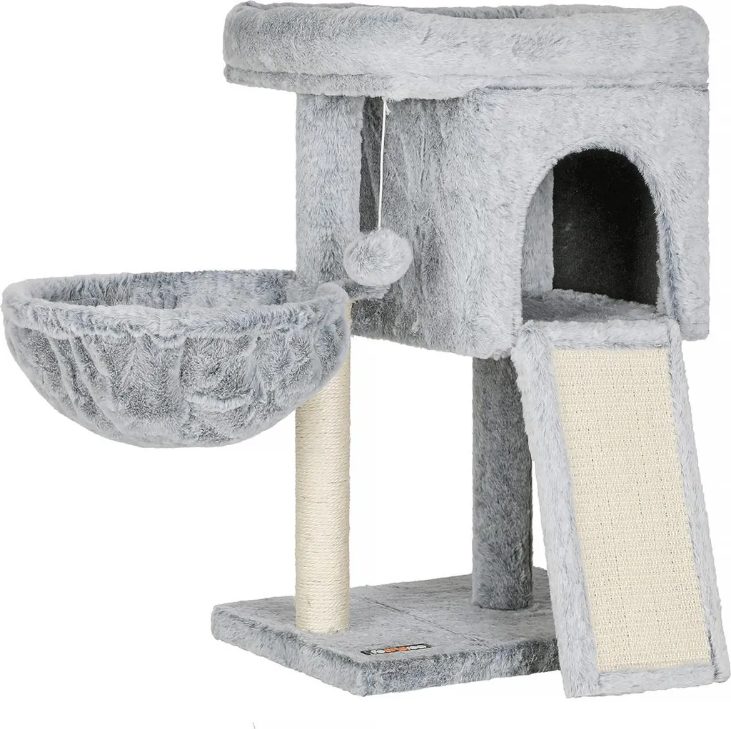 Tiragraffi per Gatti Grigio Chiaro - Graffiatoio Anti-Stress in Sisal