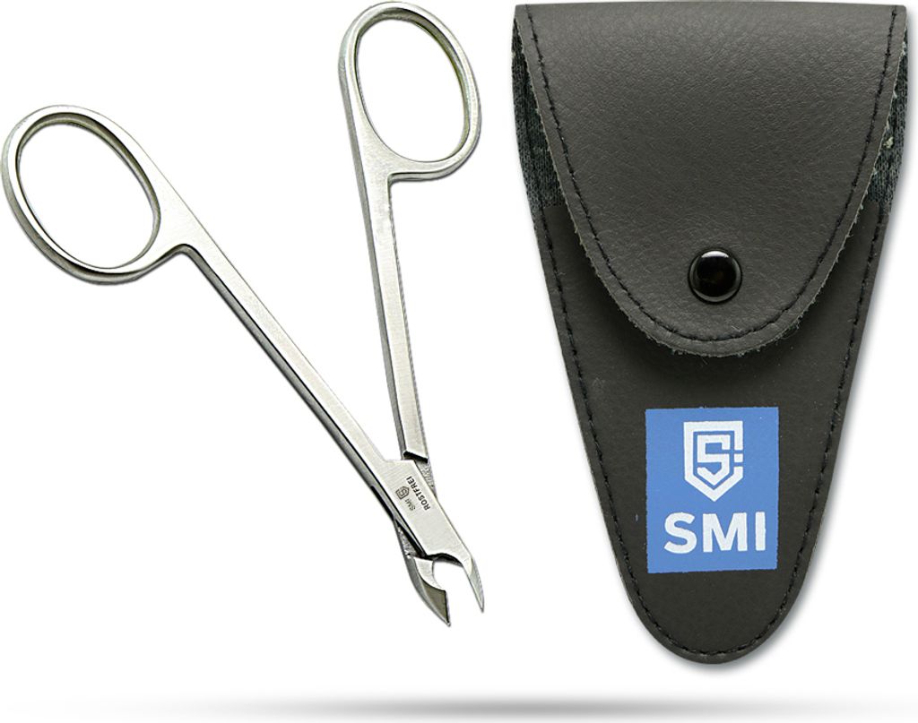 SMI Nagelhautzange Scherenstil Hautzange Nagelhautentferner Fingernagel Fußnägel Nagelhautschere Hautschere Maniküre Pediküre Edelstahl mit Etui