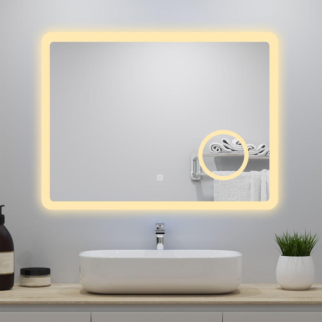 LED Badspiegel mit 3-fache Vergrößerung Beschlagfrei Produktbild 