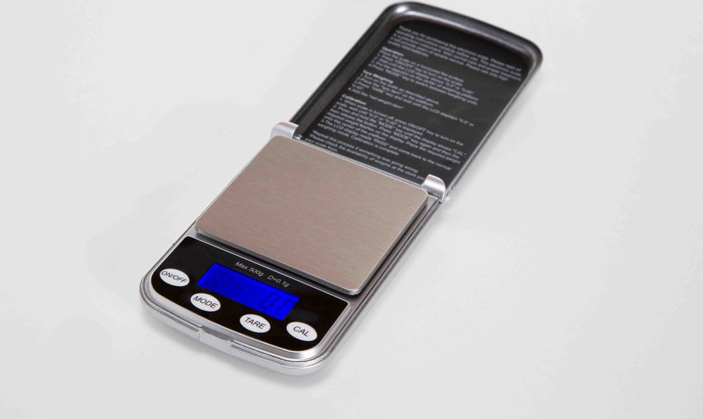 Perel Digitale Präzisionswaage 500 g, Genauigkeit bis 0,1 g, LCD-Display mit Hintergrundbeleuchtung,