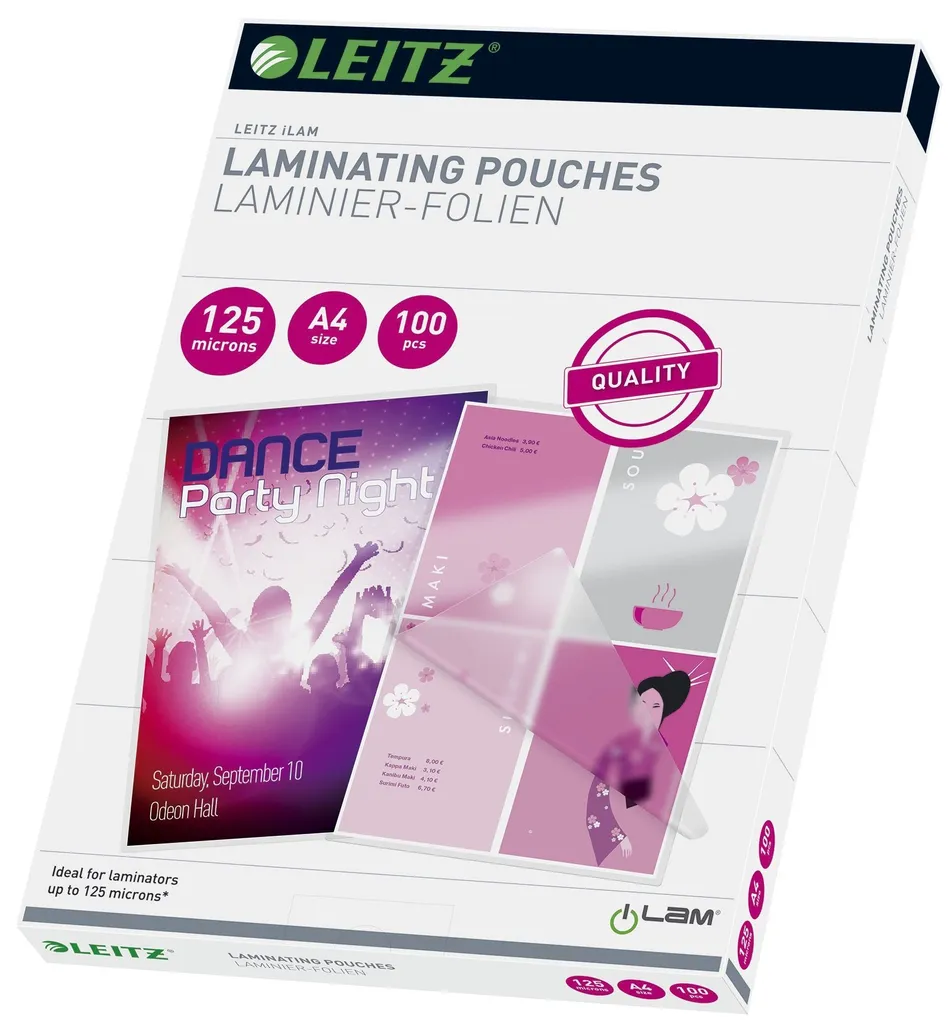 Leitz 33808 Pouches A4 per Foto e Ricordi - 125 Mic 100 Pezzi
