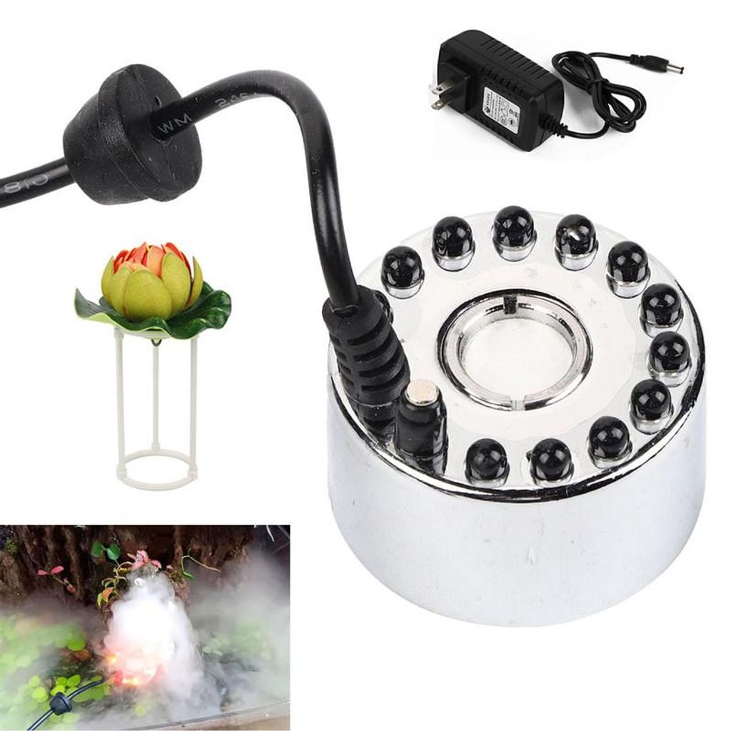 Ultraschall Nebelmacher mit LED & Trafo, Luftbefeuchter Produktbild 