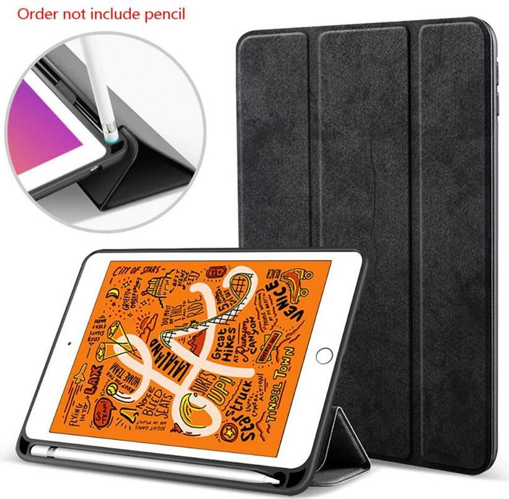 Schutzhülle für Apple iPad 11" 11 Generation 2025 & für iPad 10.9" 10. Generation 2022 Smart Cover Etui Tasche Hülle - SCHWARZ MARMOR mit Stift...