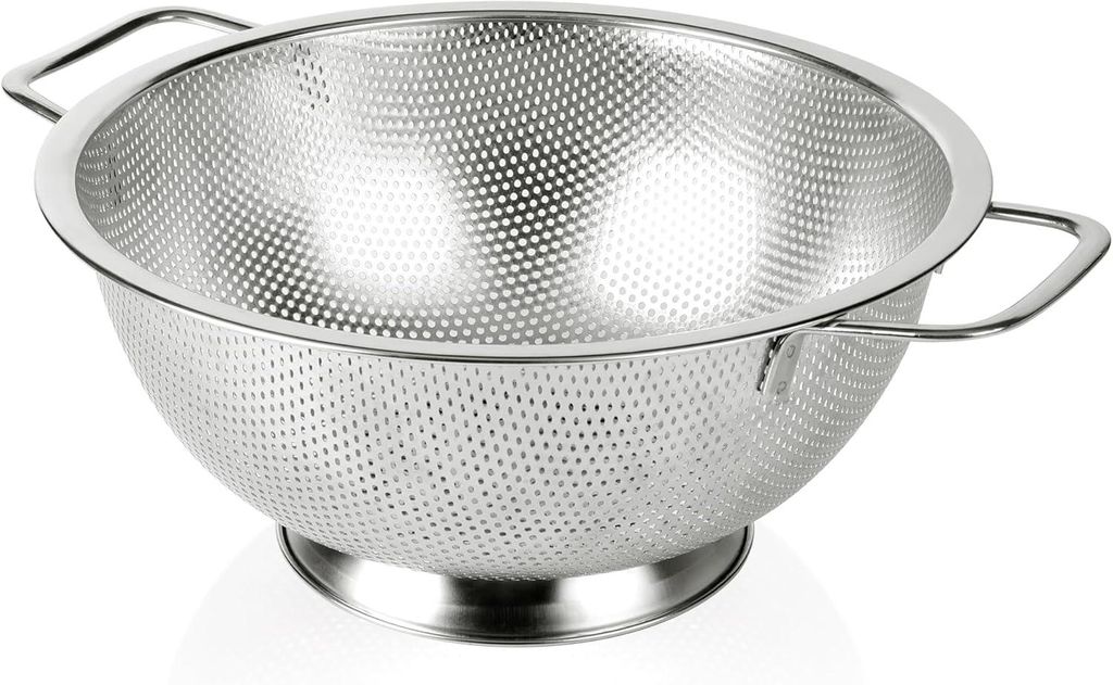 Küchensieb Edelstahl 1 Stück, Nudelsieb Mit Griffen Und Füßen, 22,5 Cm Durchmesser Für Nudeln Gemüse Obst