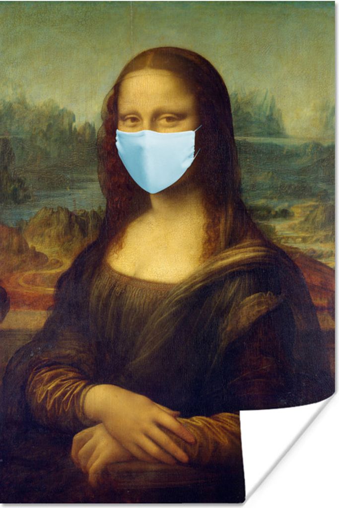 MuchoWow Poster Mona Lisa - Leonardo da Vinci - Mundharmonika 40x60 cm - Plakate für die Wand - Poster Babyzimmer