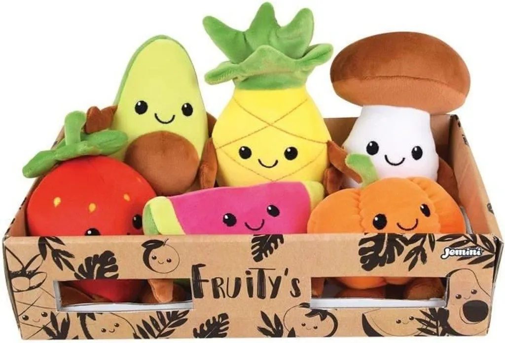 Set de 6 Jouets d'Éveil Peluches Fruits et Légumes Doux JEMINI 17 cm