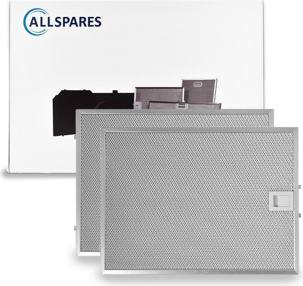 AllSpares Metallfilter (x2) für Dunstabzugshauben geeignet für Siemens, Neff, Bosch, Constructa 703451, 00703451 (358x265x7mm)