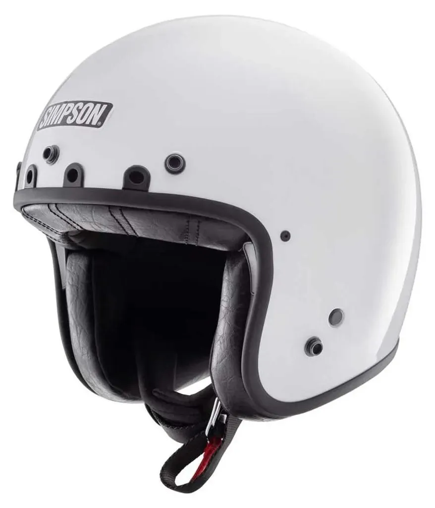 Casque Simpson Chopper Solid Ece22.06 Blanc L avec coque renforcée