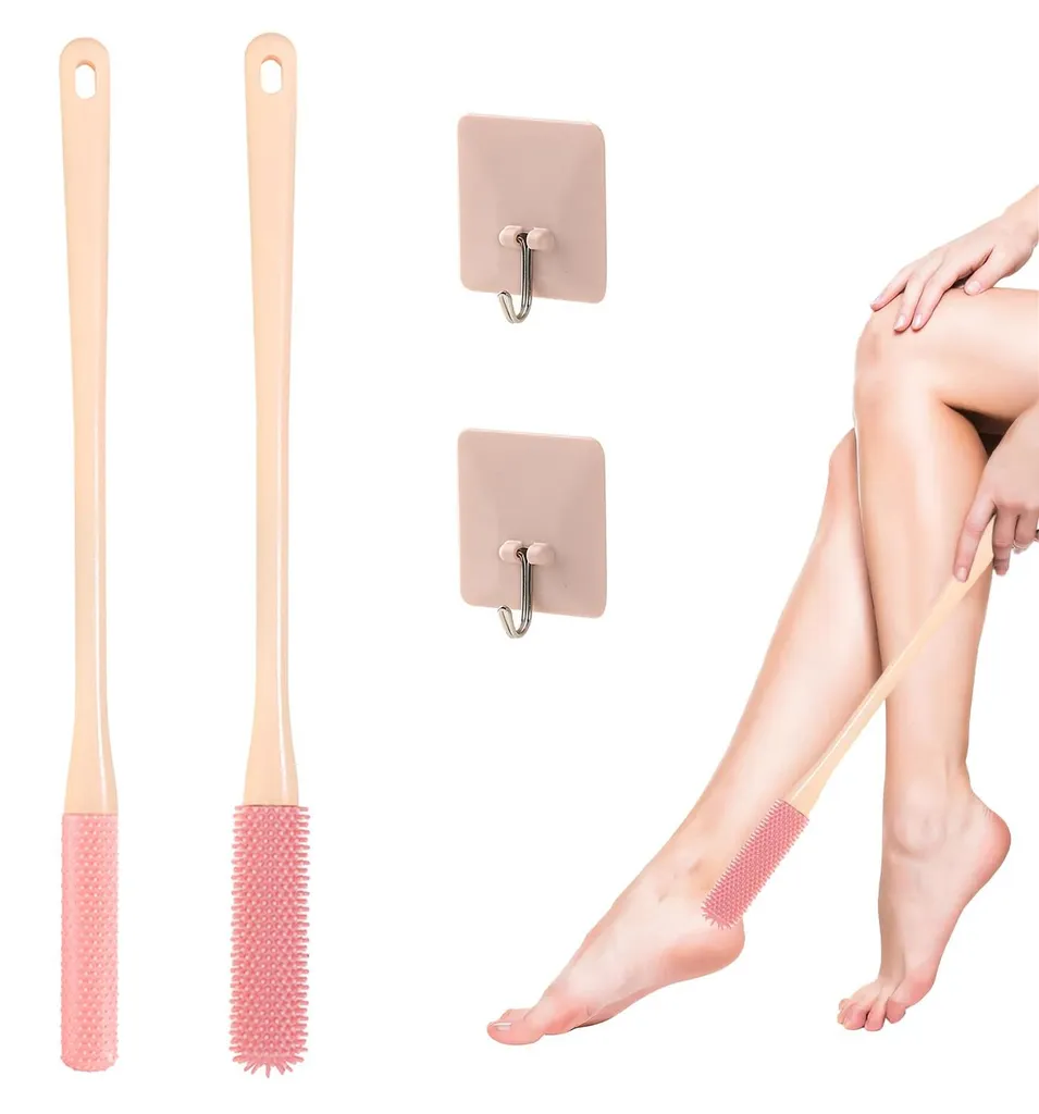 Brosse nettoyante pieds et orteils pour douche avec manche ergonomique