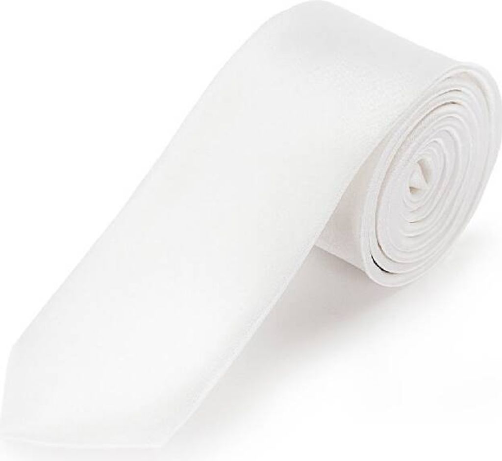 Oblique Unique Krawatte Schlips schmal Binder Style - weiß Produktbild 