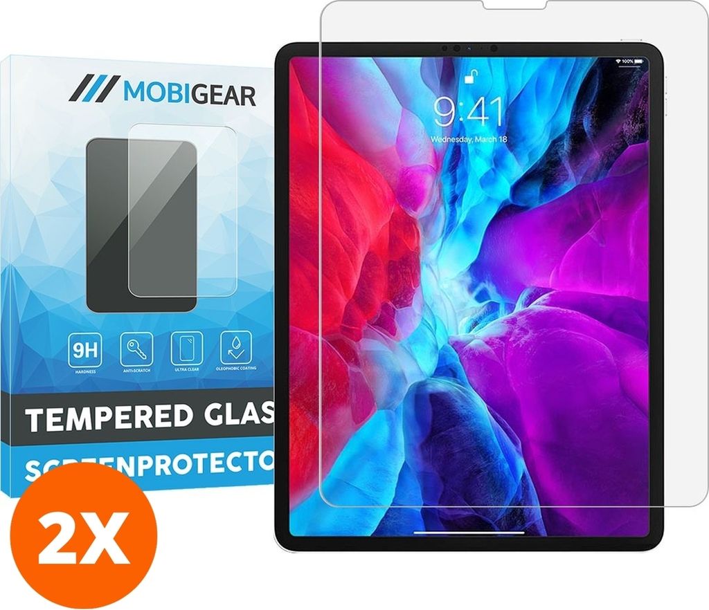 Mobigear iPad Pro 12.9 Zoll (2018) Panzerglas Gehärtetes Glas Displayschutz - Hüllenfreundlich (2er Pack)