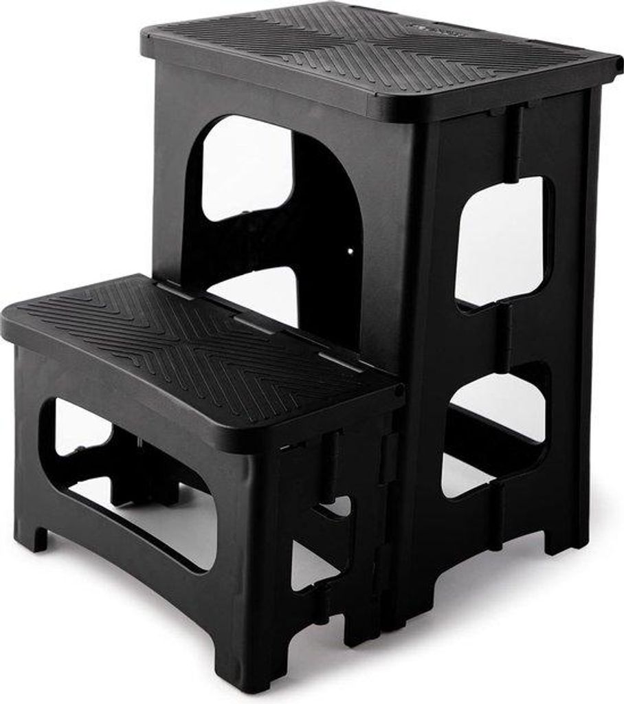 Kinderklettersatz, 2 Stufen, Klappbar, Traggriff, 136kg Belastbar, für Küche, Haus