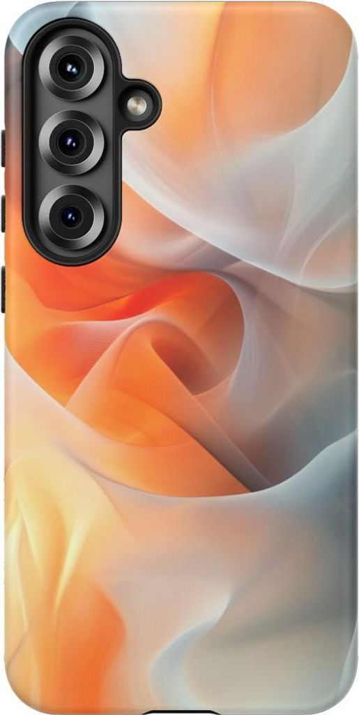 Abstrakte orange-graue Wirbel – Hülle Kompatibel mit Galaxy S25 Plus