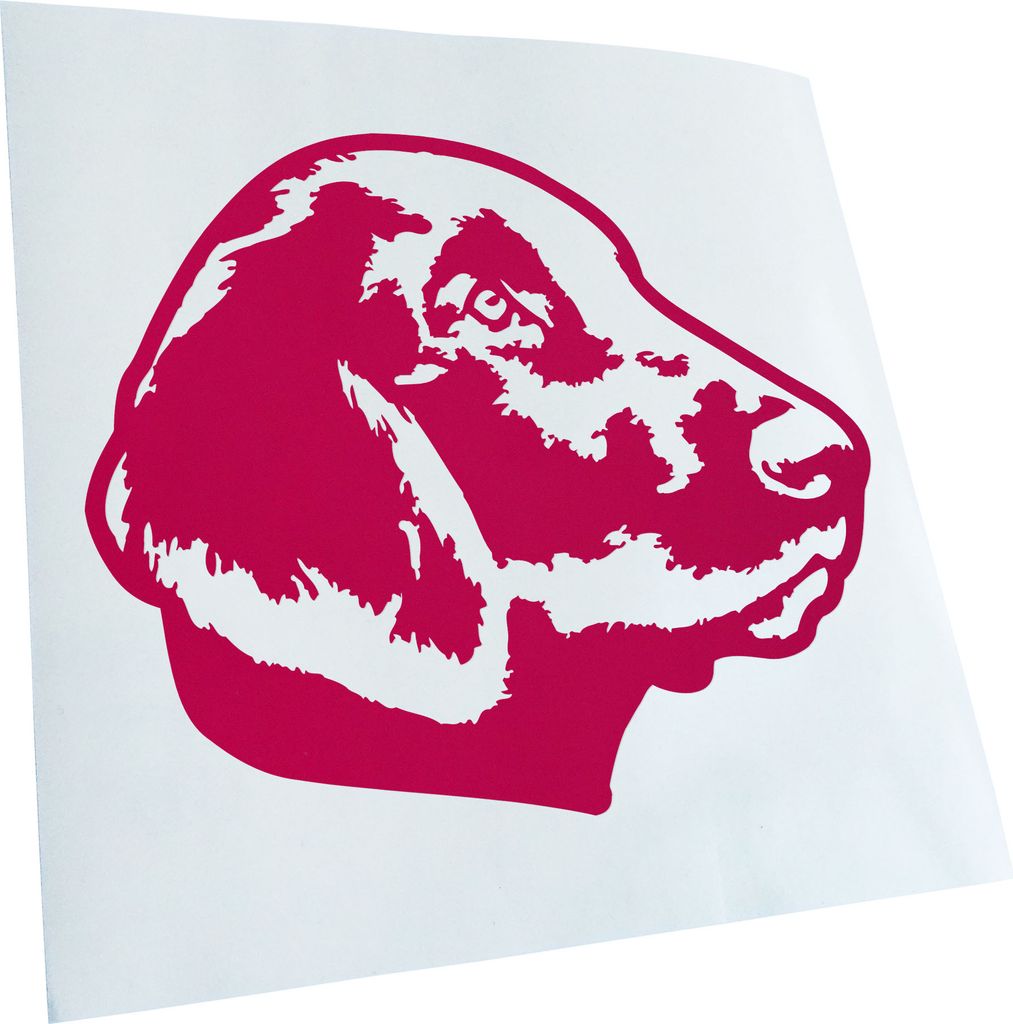 Kiwistar - Autoaufkleber - Flat coated retriever Hund - Pink - 60x50cm - Aufkleber für Auto, Laptop, Fahrrad, LKW, Motorrad mehrfarbig JDM Decal R...