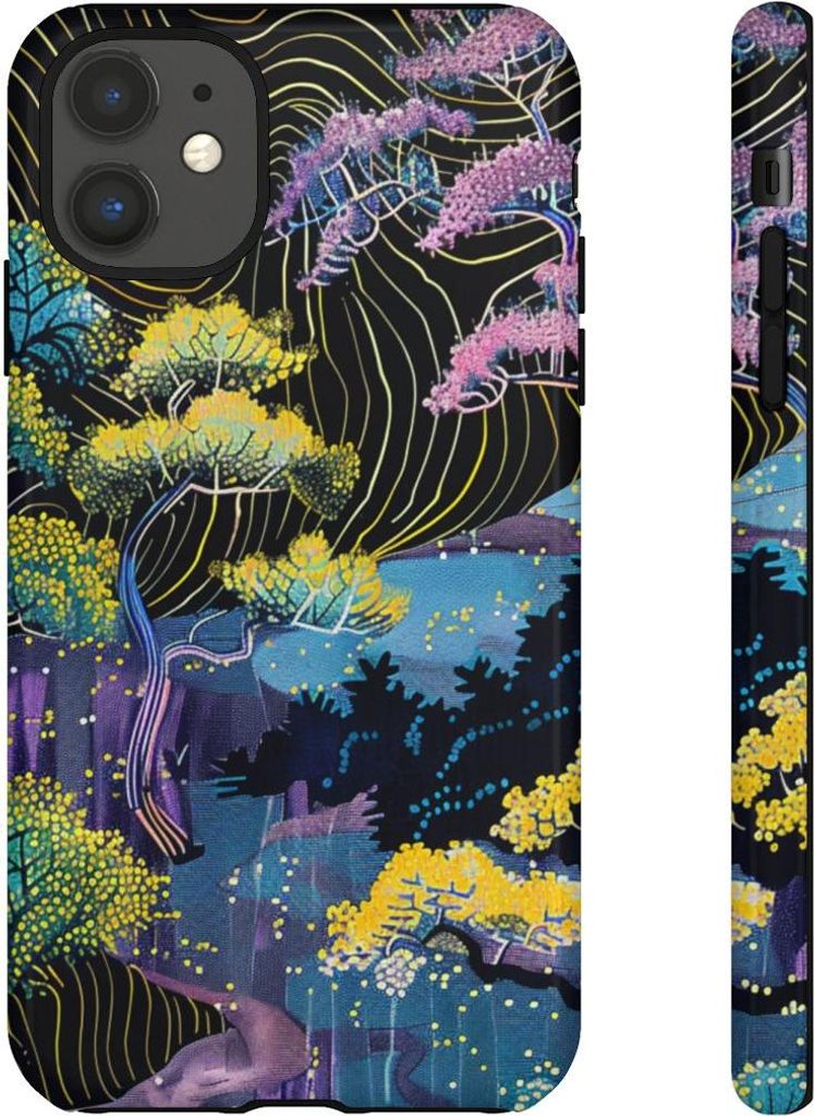 Bunte abstrakte Baumlandschaft – Hülle Kompatibel mit iPhone 11