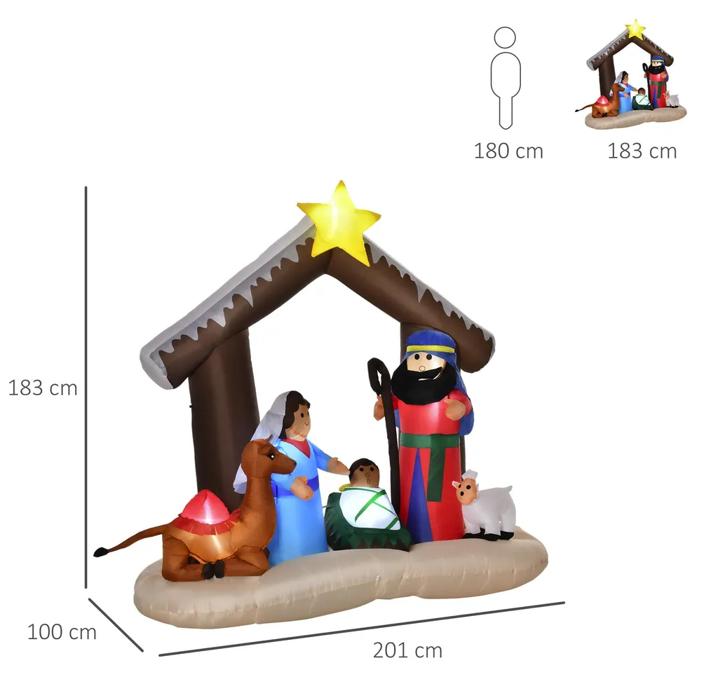 Structure Noël gonflable LED multicolore auto-gonflante pour jardin