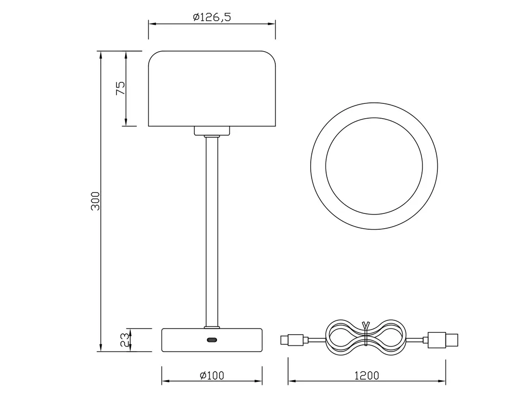 Lampada LED Jeff RL Nera da Tavolo Senza Fili | Design Minimalista - 13
