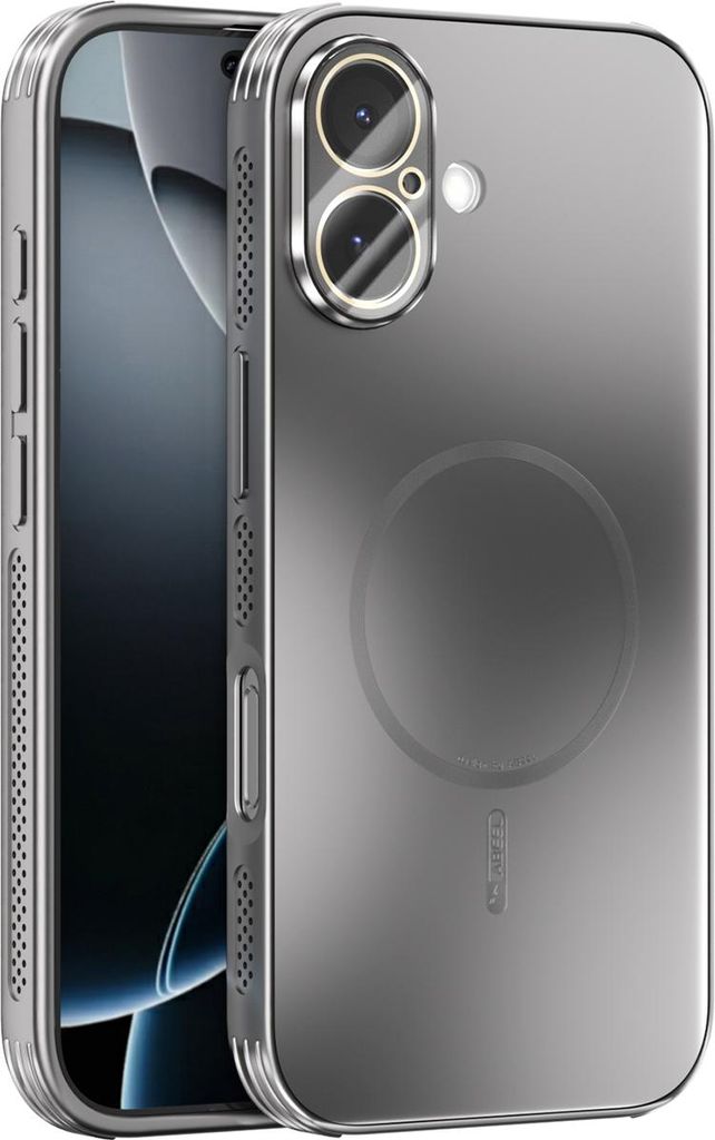 Matte PC TPU Hülle für iPhone 17 Magnetische Handyhülle mit Linsenabdeckung und Wärmeableitung Stoßstange Grau
