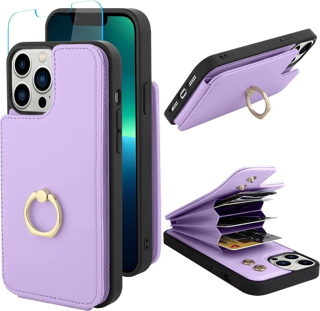 Étui iPhone 13 Pro Max Violet : Fini les Écrans Cassés et Oublis de Cartes