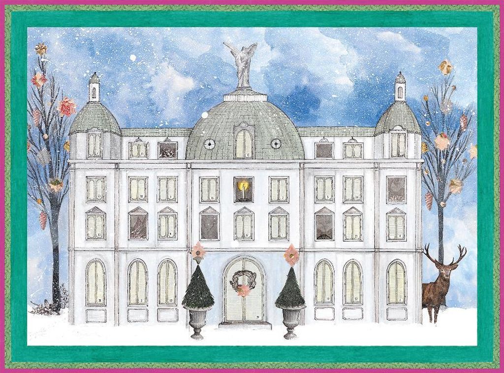 Adventskalender Winterschloss mit Schloss-Motiv, verwandelbar in Kunstdruck