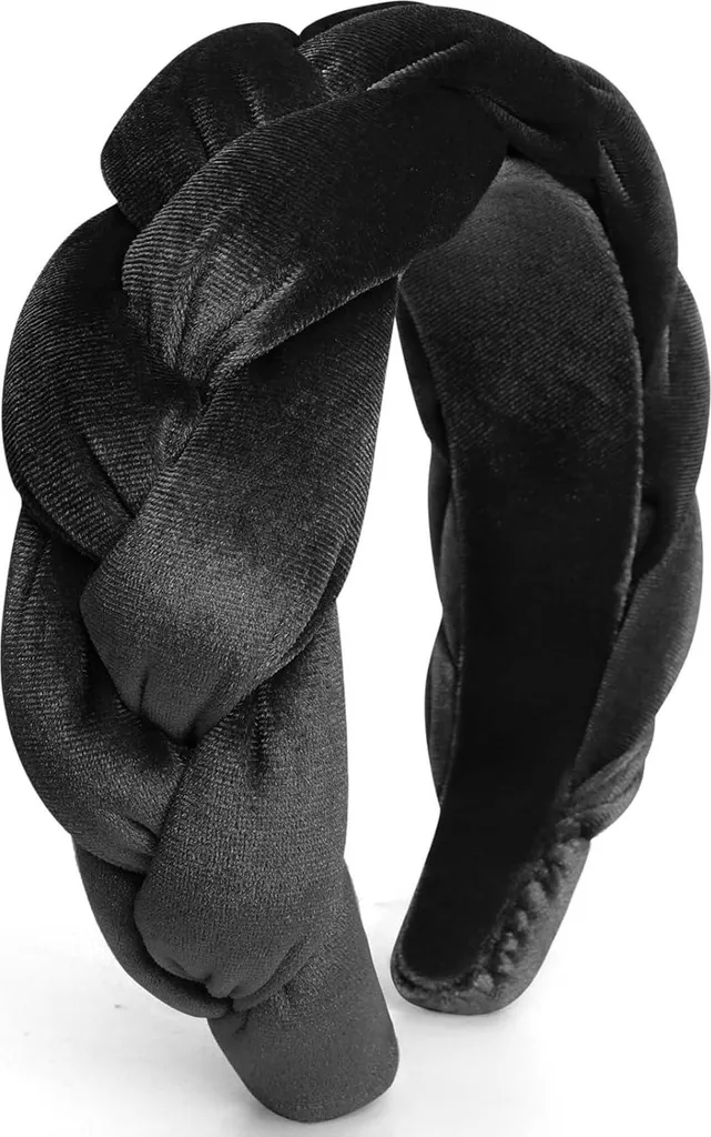 DRESHOW Fascia per capelli in velluto intrecciato Vintage 1 Pc 94-nero