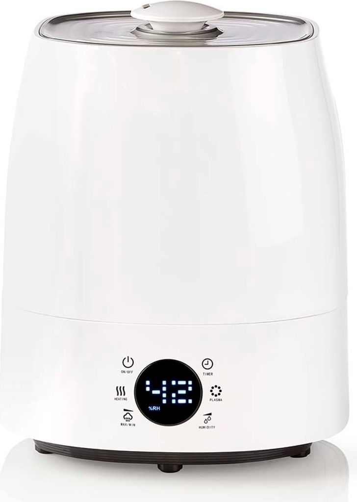 Luftbefeuchter | 110 W | Mit kühlem und warmem Nebel | 5.5 l | Hygrometer | Timer | geeignet für Platz bis zu: 50 m² | Grau / Weiss