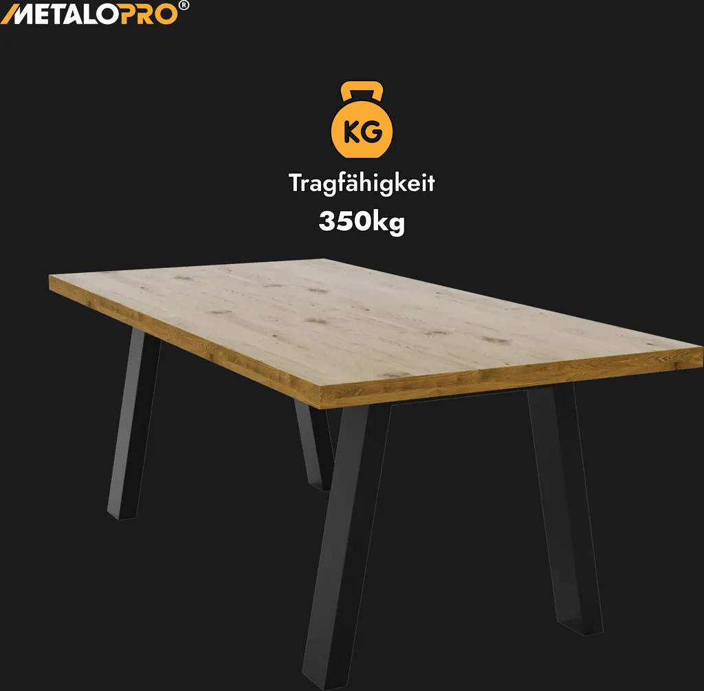 Structure de table stable avec patins de table noirs anti-rayures