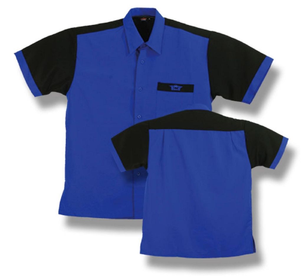 BULL'S Dartshirt Blau/Schwarz - L -- 1 Stck
