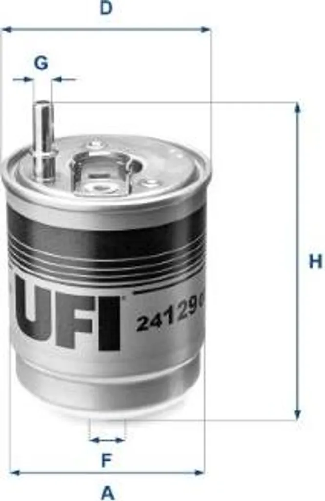 Filtre à carburant UFI 24.129.00 compatible avec i30 OE 31922F6900
