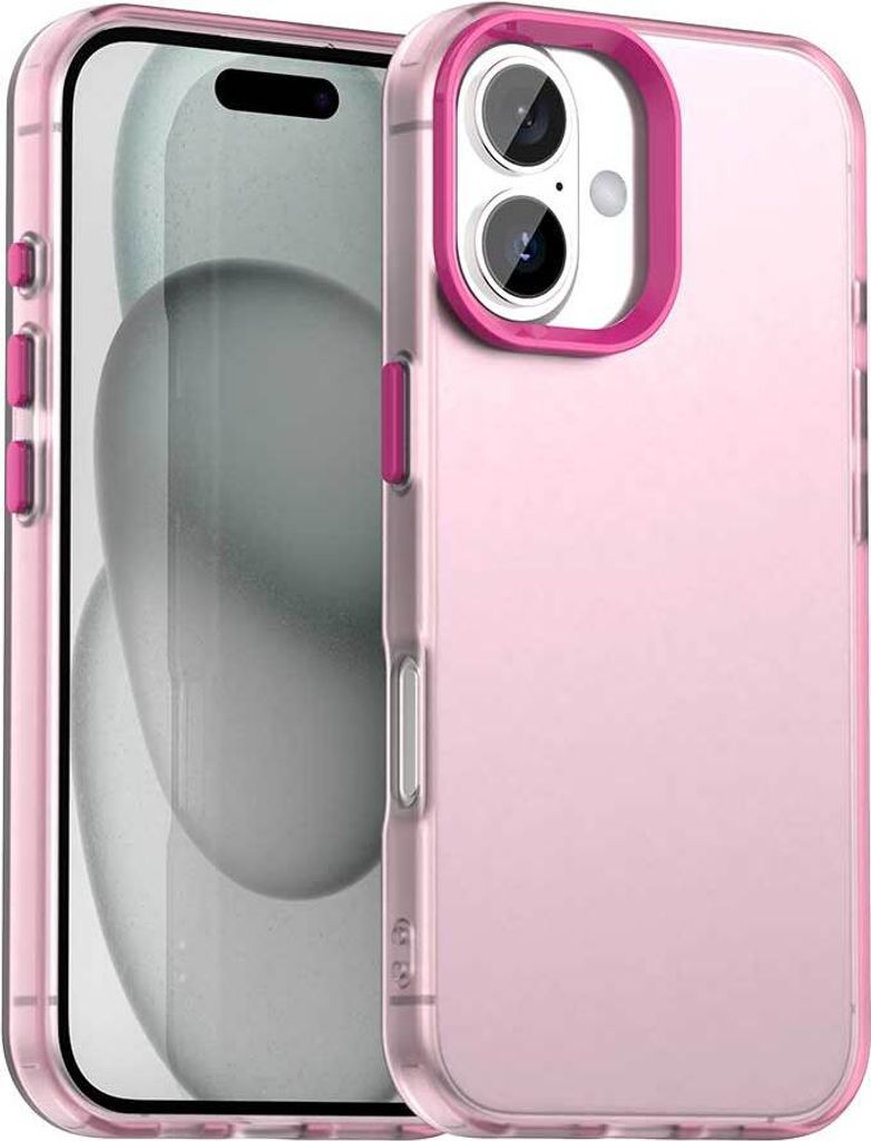 Handyhülle für iPhone 16 Plus Schlank Durchscheinend Matt Stoßfest Schutzhülle Rot