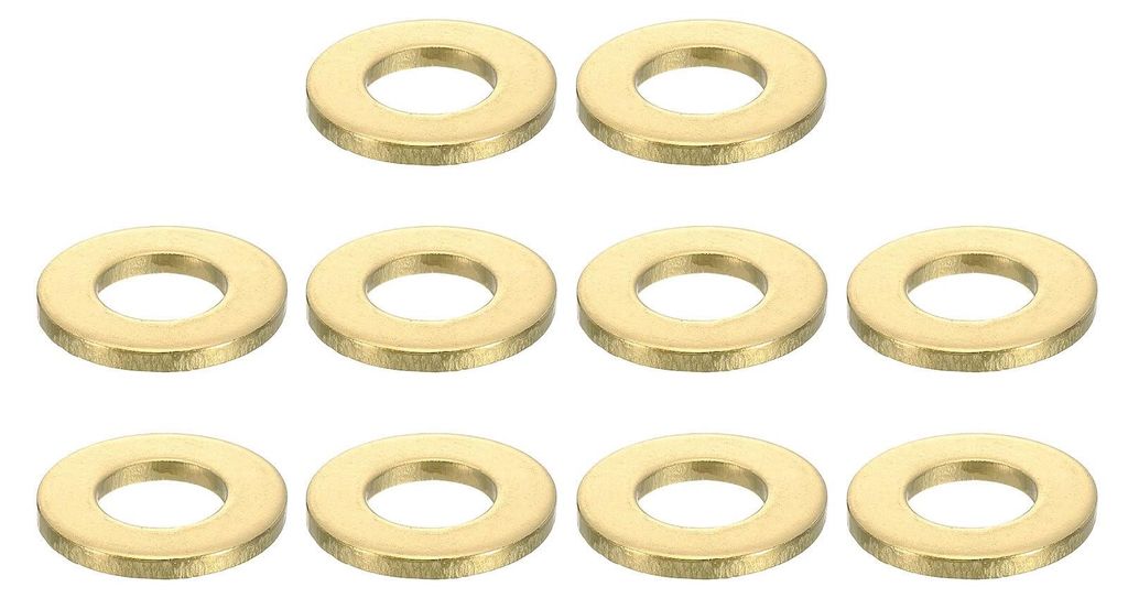 10 runde Dichtungsringe M12 x 24 x 2,5 mm, Messing-Dichtungsringe, Goldringe, flache Dichtungsringe für Schrauben, Muttern, Gewindestangen