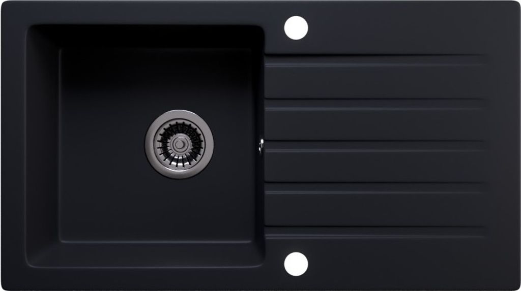 LINDBERGH® Granitspüle Schwarz "MEG11" inkl. Siphon Produktbild 